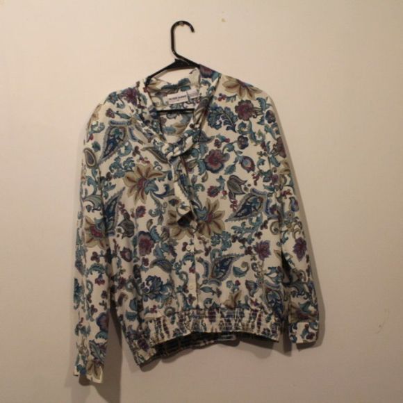 Vintage Alfred Dunner Paisley Tie-Neck Blouse - Picture 3 of 3